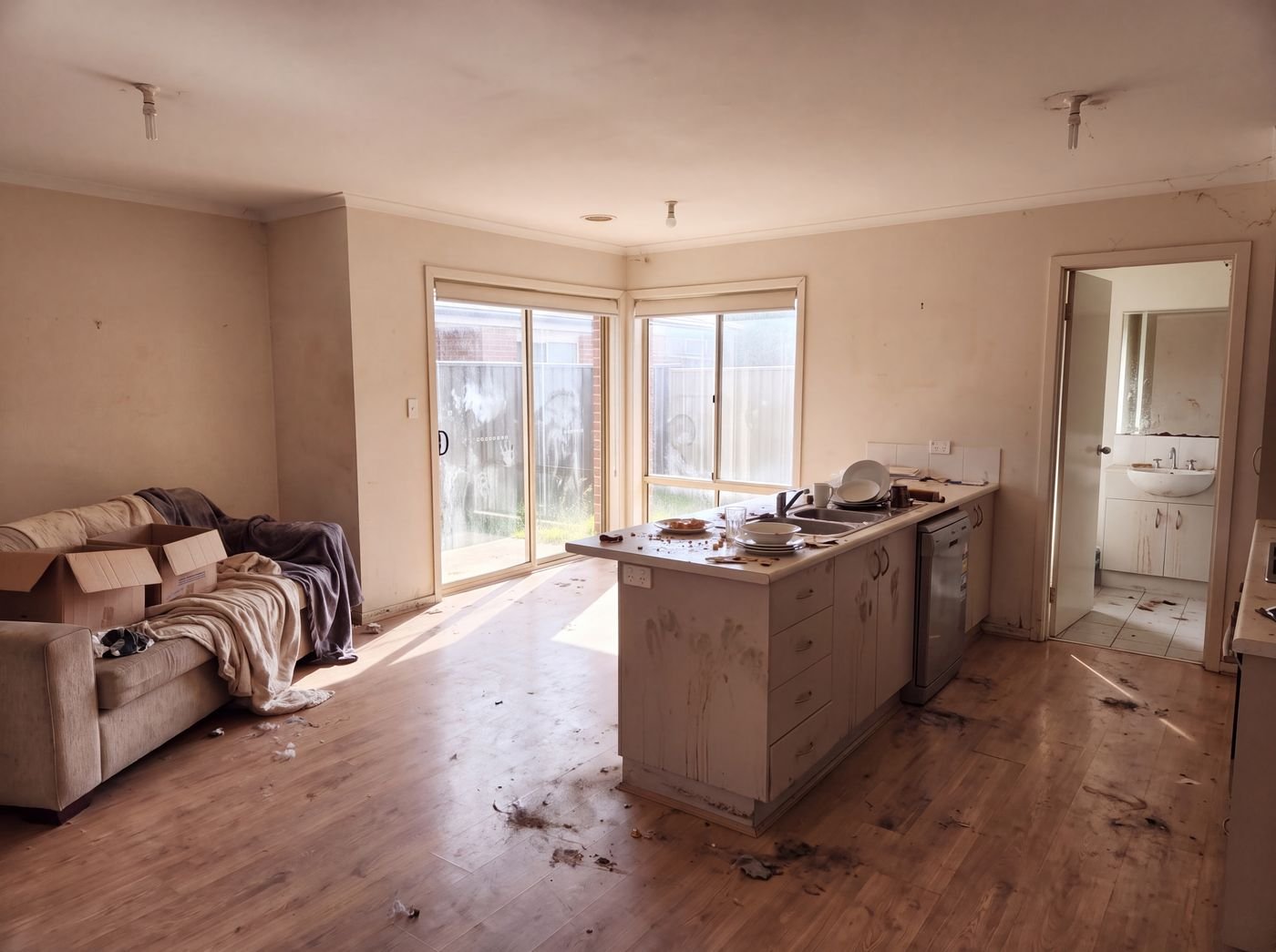 End of lease living area before Sweeper Clean service
