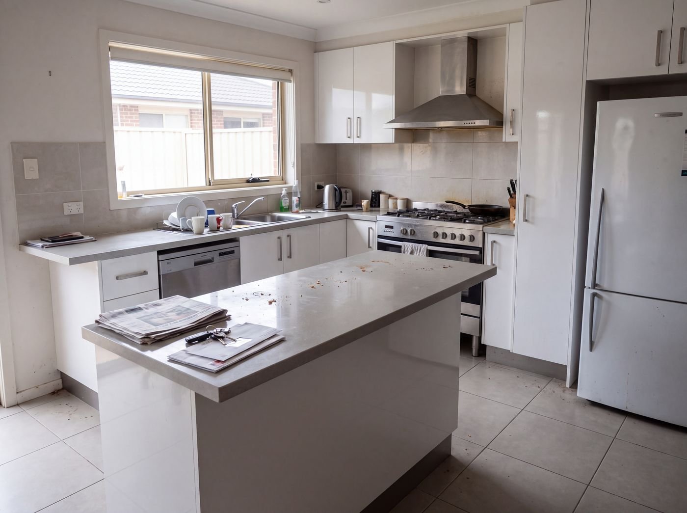Kitchen before Sweeper Clean service